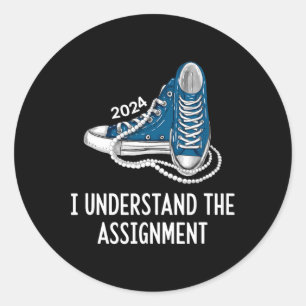 Understand The Ignment Sneakers And Pearls Kamala Classic Round Sticker