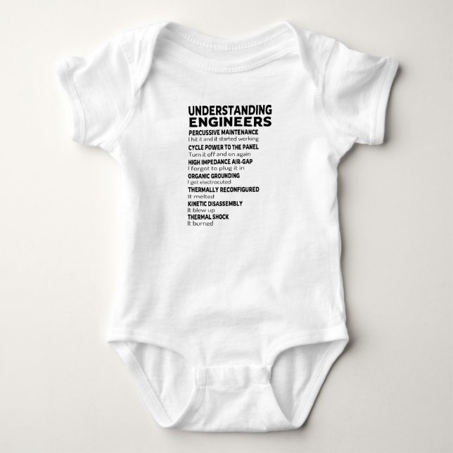 understanding engineers baby bodysuit (Front)