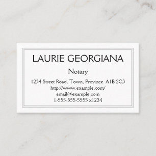 Understated and Restrained Notary Business Card
