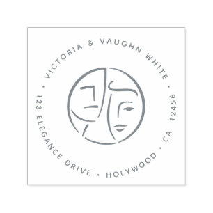 Understated Elegance Rich Couple Return Address Self-inking Stamp