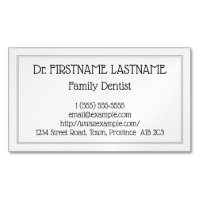 Understated Family Dentist Magnetic Business Card