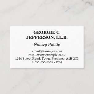 Understated Notary Public Business Card