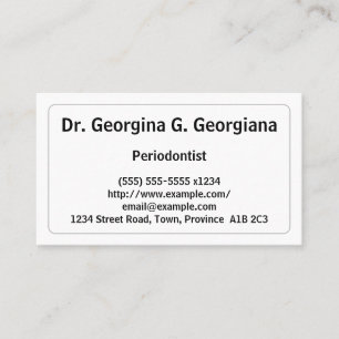 Understated Periodontist Business Card