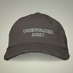 Undervalued Asset Vintage Style Distressed Embroidered Hat