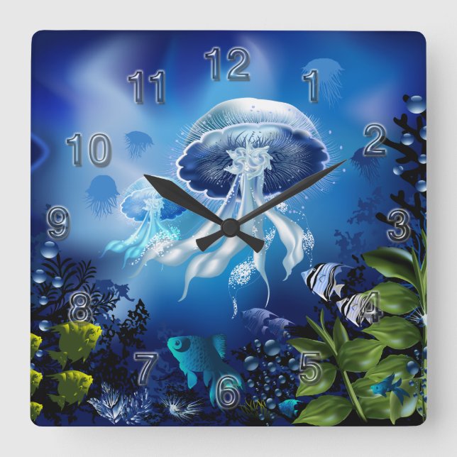 Underwater 6A Wall Clocks Numerals Options (Front)