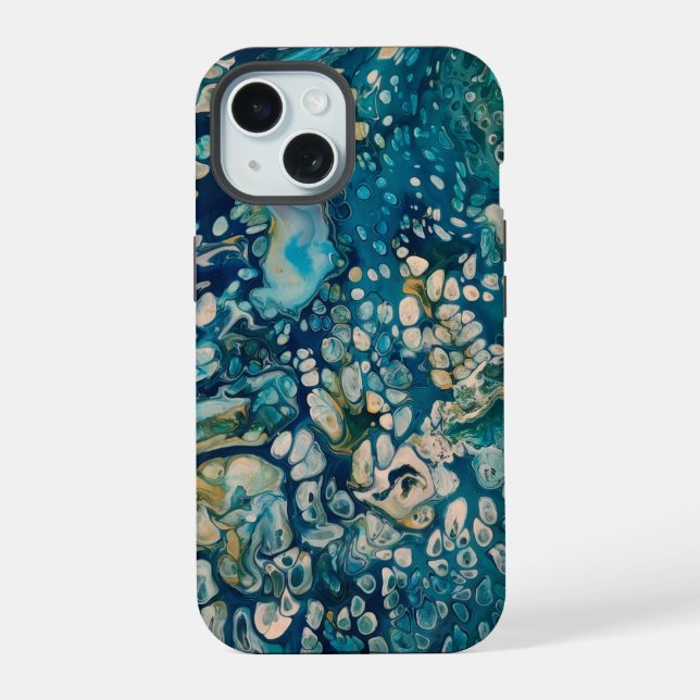 Underwater Abstract Fantasy iPhone 15 Case (Back)
