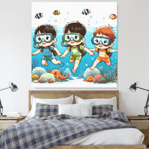Underwater Adventure with Friends Canvas Print