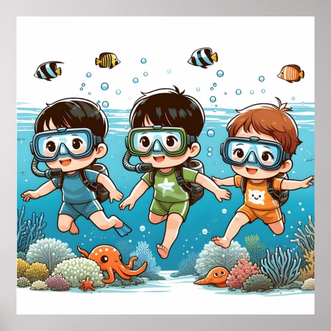 Underwater Adventure with Friends Poster (Front)