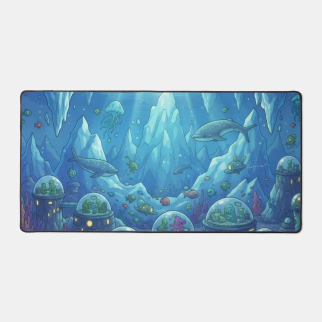 Underwater Alien City Desk Mat (Front)