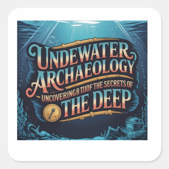 Underwater Archaeology Square Sticker (Front)
