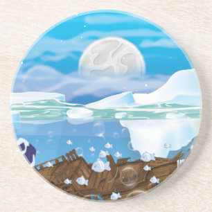 Underwater Arctic Shipwreck Coaster