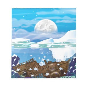 Underwater Arctic Shipwreck Notepad
