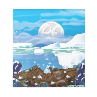 Underwater Arctic Shipwreck Notepad