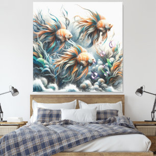 Underwater Art of Fish & Coral in Acrylic Canvas Print