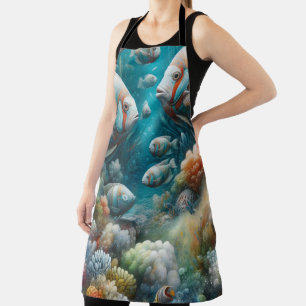  Underwater Art of Fish & Coral in Acrylic paints Apron
