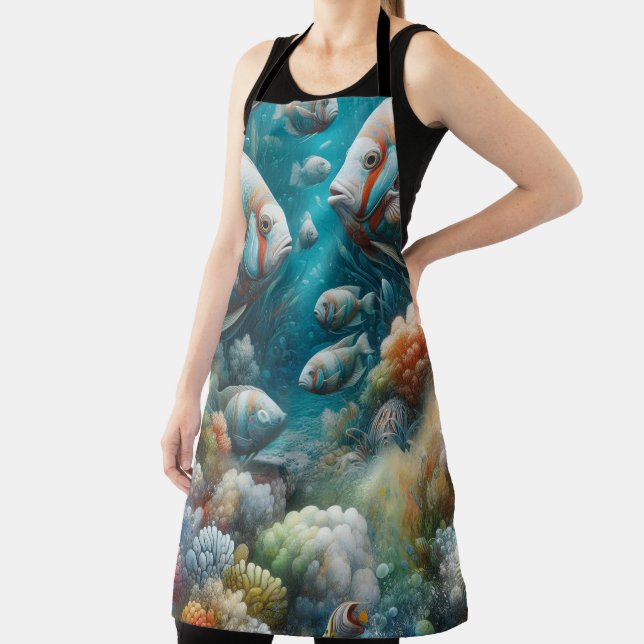  Underwater Art of Fish & Coral in Acrylic paints Apron (Insitu)