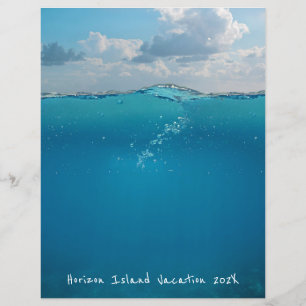 Underwater Blue Sea Horizon Scrapbook Paper