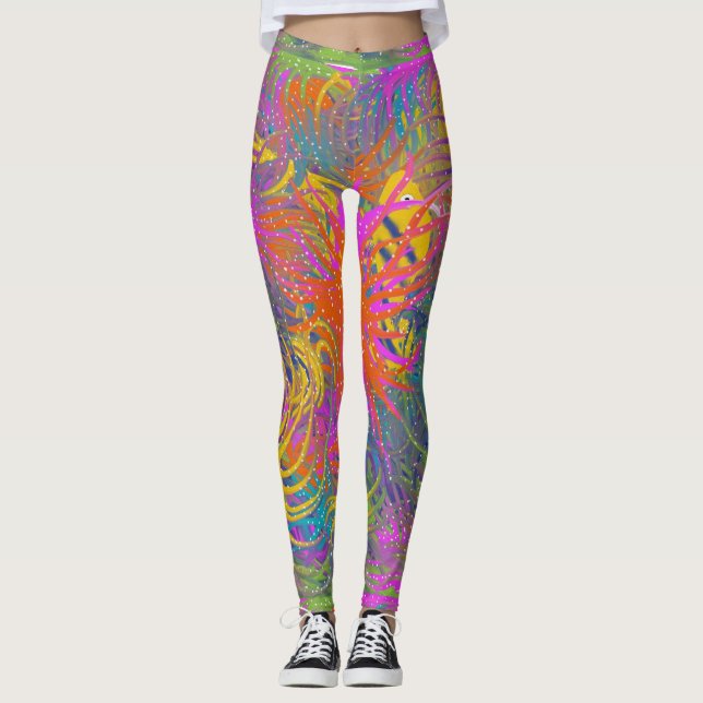 “Underwater” colourful leggings (Front)
