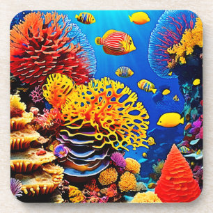 Underwater Coral Garden Design Coaster