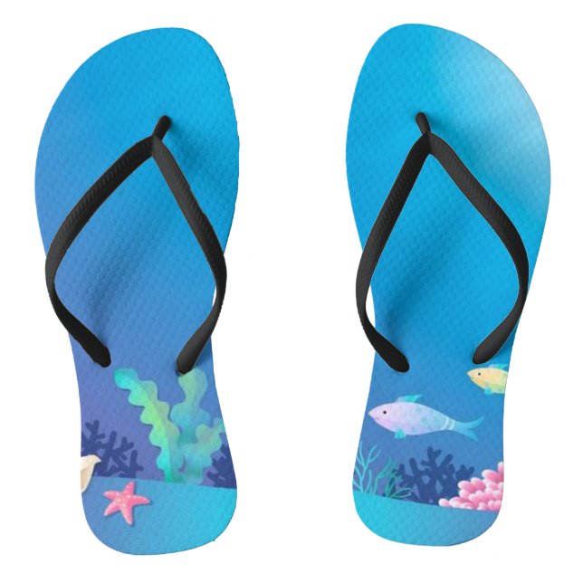 Underwater coral reef flip flops (Footbed)