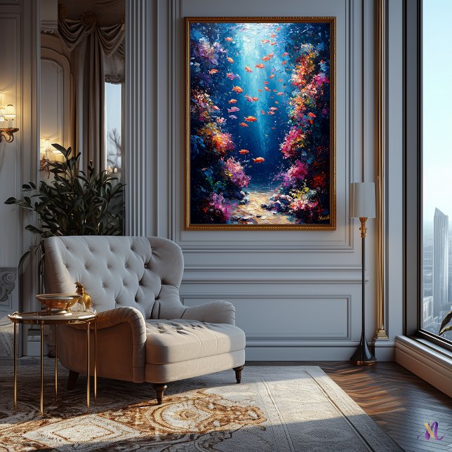 Underwater Coral Reef in Impressionist Style Poster (Creator Uploaded)