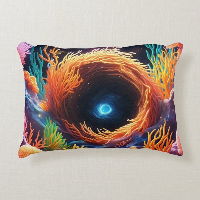Underwater Coral Vortex  Accent Pillow (Front)