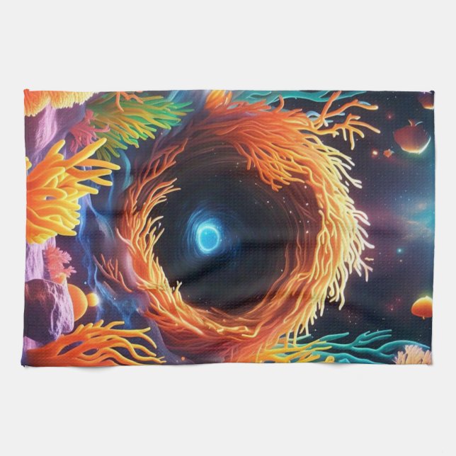 Underwater Coral Vortex  Kitchen Towel (Horizontal)