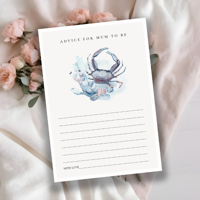 Underwater Crab Coral Advice for Mum Baby Shower Enclosure Card (Creator Uploaded)