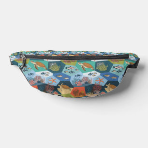 Underwater Creatures Collage Design Fanny Pack