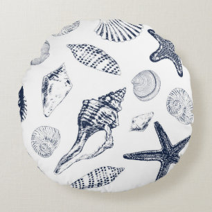 Underwater creatures round pillow