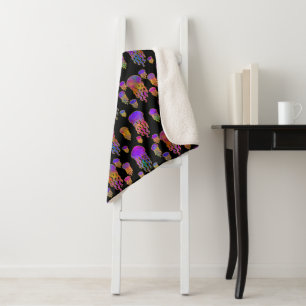 Underwater Dancing Rainbows Jet Sherpa Blanket