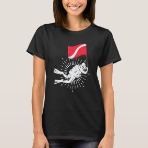 Underwater Dive Swimming Diver Flag Ocean Scuba Di T-Shirt