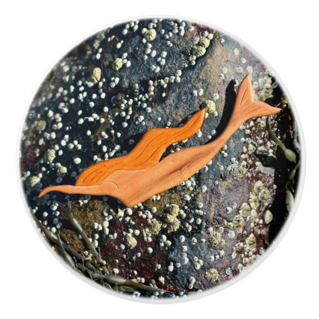 underwater diving  mermaid ceramic knob (Front)