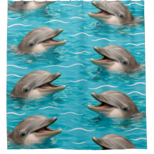 Underwater Dolphin Scene Curtain