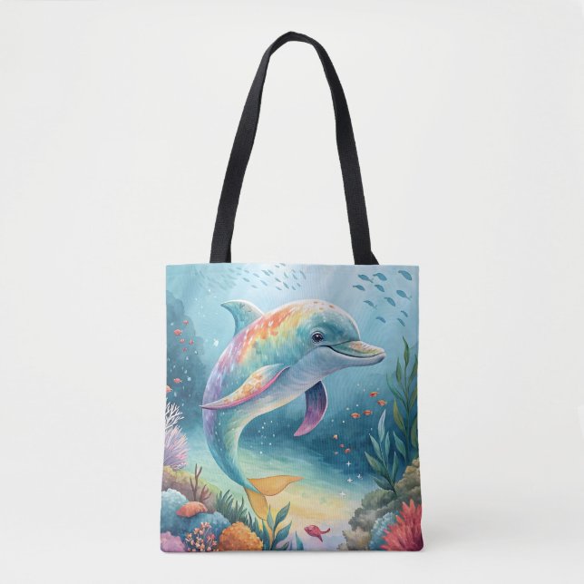 Underwater Dolphin Tote Bag (Front)