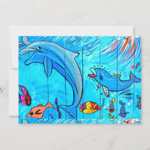 underwater dolphins invitations