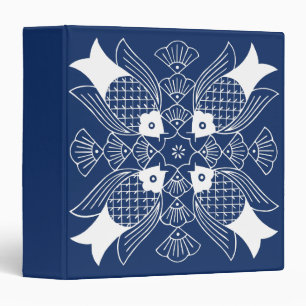 Underwater Fish Design with Blue Background Binder