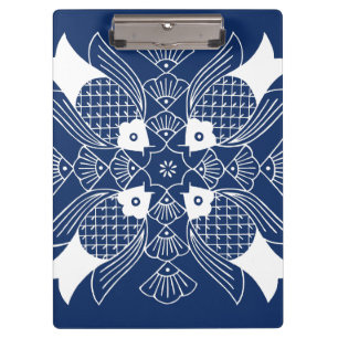 Underwater Fish Design with Blue Background Clipboard