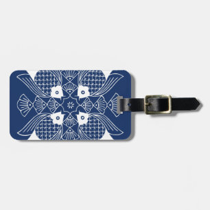 Underwater Fish Design with Blue Background Luggage Tag