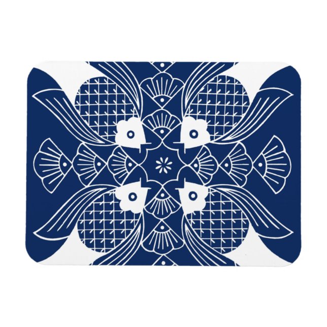 Underwater Fish Design with Blue Background Magnet (Horizontal)