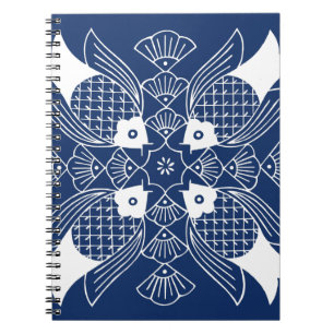 Underwater Fish Design with Blue Background Notebook