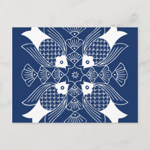 Underwater Fish Design with Blue Background Postcard