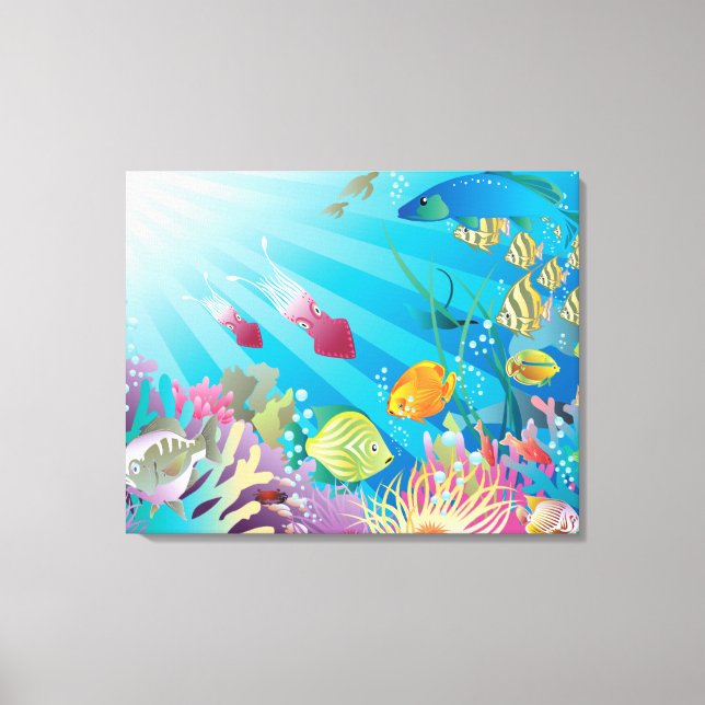 Underwater Fish Fantasy Canvas Print (Front)