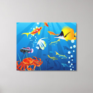 Underwater Fish Fantasy Custom Canvas Print