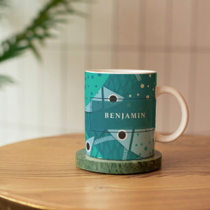 Underwater Fish Pattern Personalized Coffee Mug