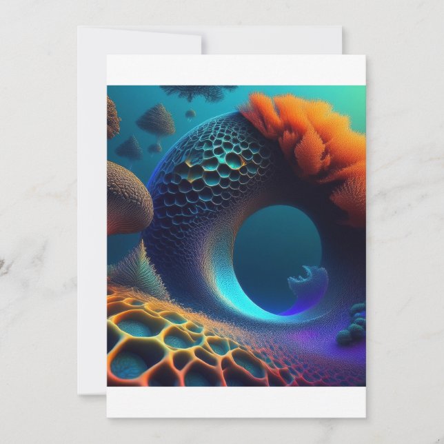Underwater Fractal Landscape Invitation (Front)