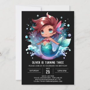 Underwater Fun Mermaid Birthday Invitation