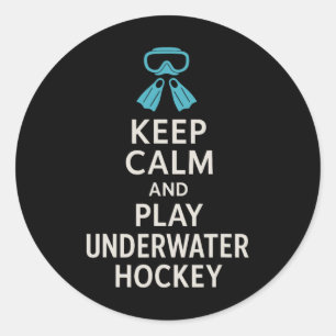 Underwater Hockey Fan Puck Yeah Cooler Than Regula Classic Round Sticker