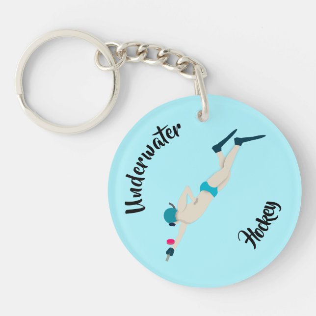 Underwater Hockey Keychain (Front)