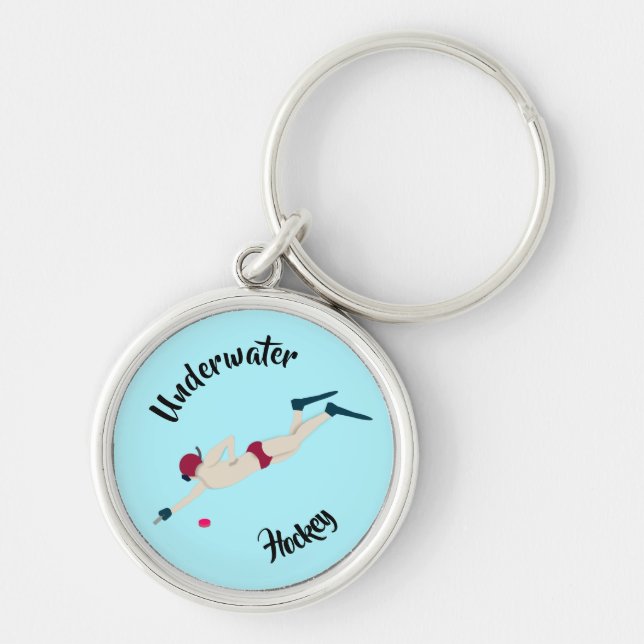 Underwater Hockey Keychain (Front)